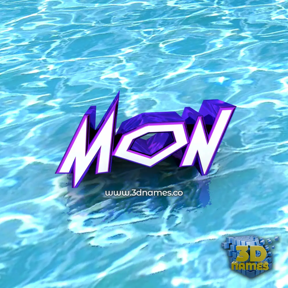 mon in Water style - 3D name wallpaper