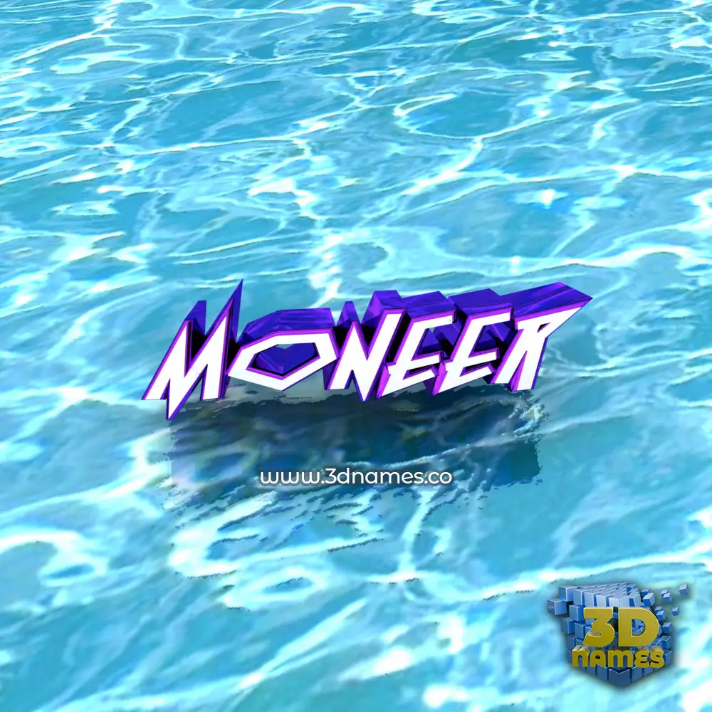 moneer in Water style - 3D name wallpaper