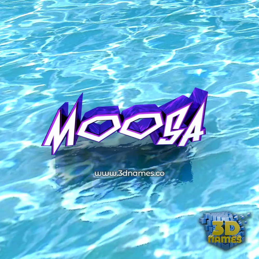 moosa in Water style - 3D name wallpaper