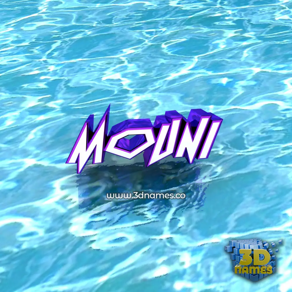 mouni in Water style - 3D name wallpaper