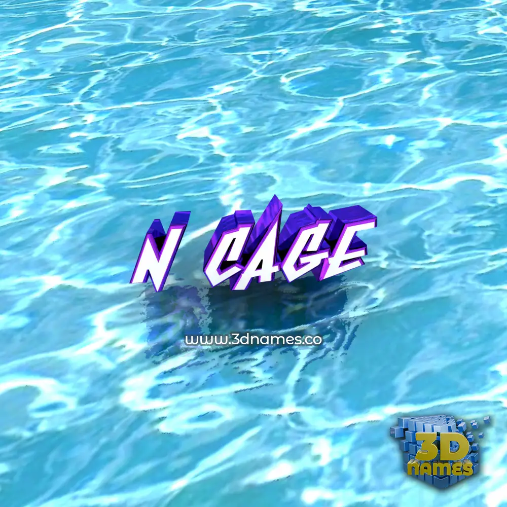 n cage in Water style - 3D name wallpaper