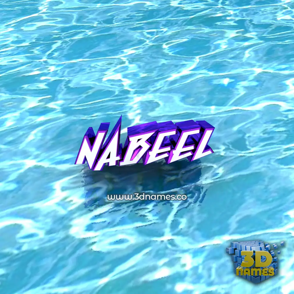 nabeel in Water style - 3D name wallpaper
