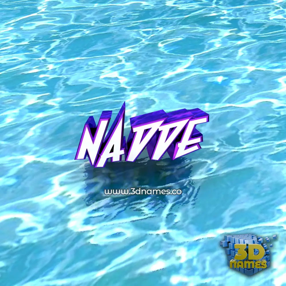 nadde in Water style - 3D name wallpaper