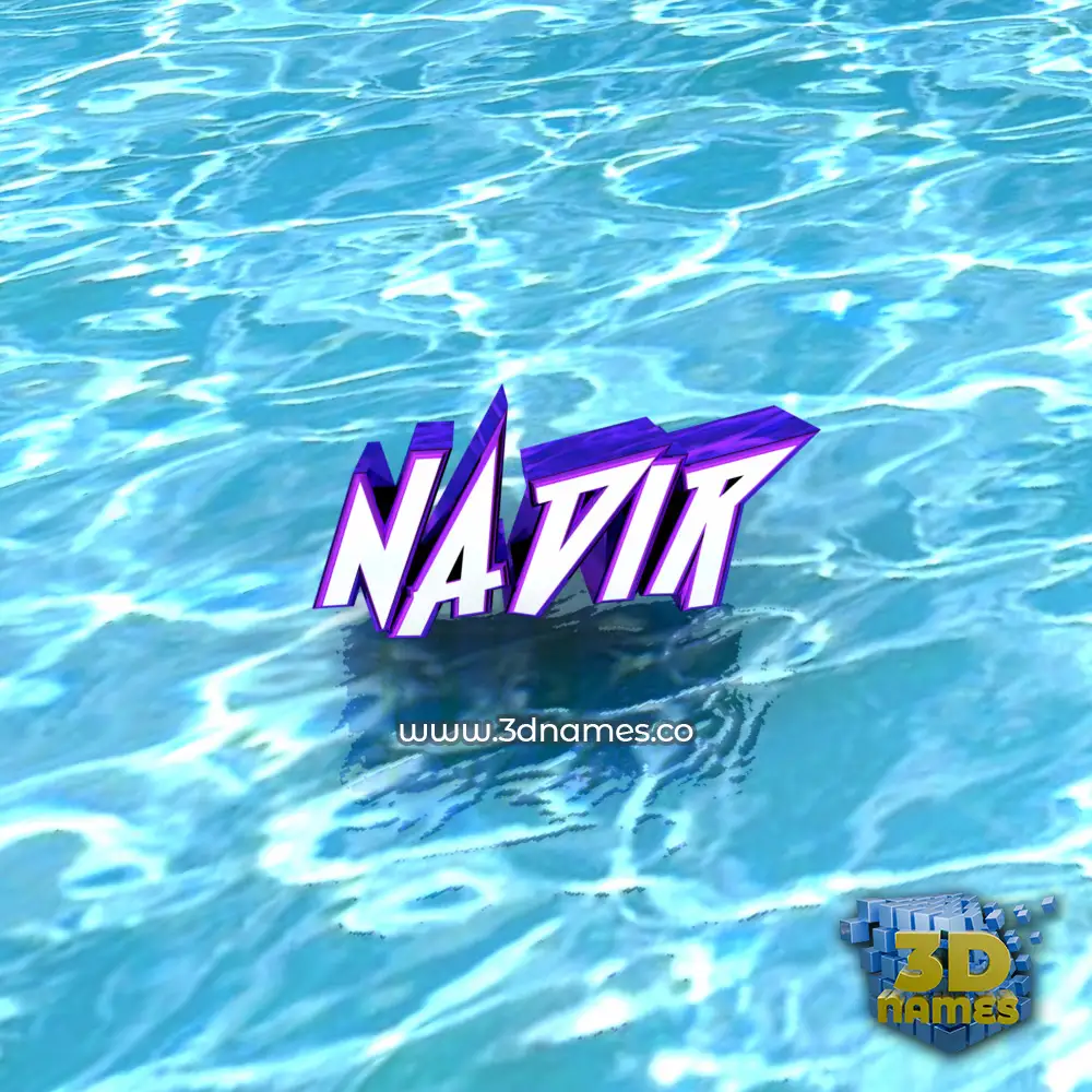 nadir in Water style - 3D name wallpaper