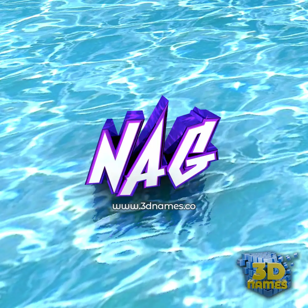 nag in Water style - 3D name wallpaper