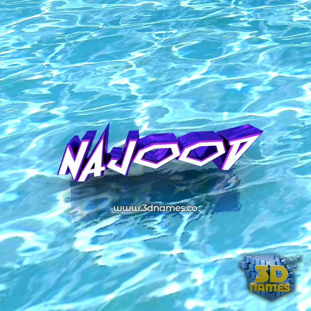 najood in Water style - 3D name wallpaper
