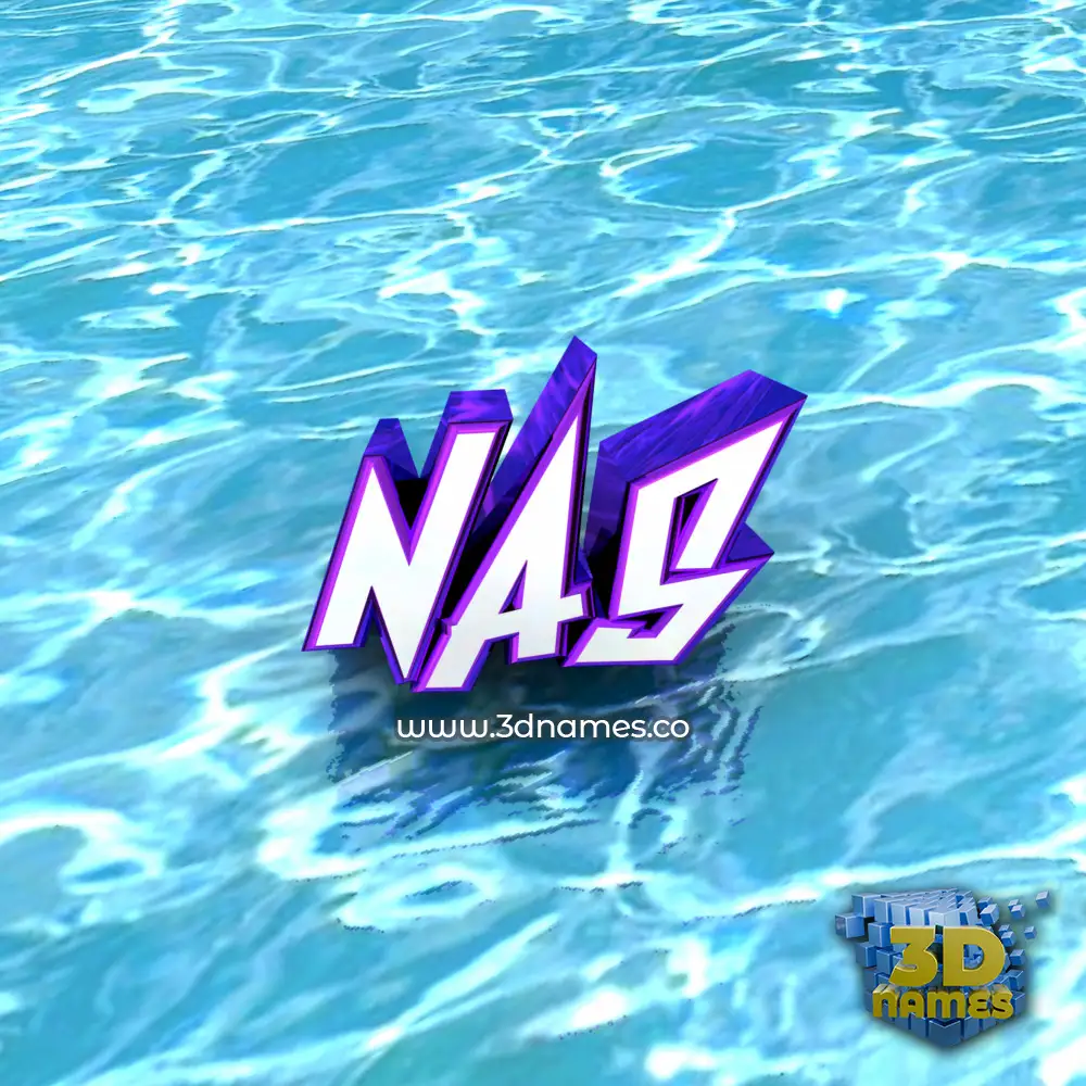 nas in Water style - 3D name wallpaper