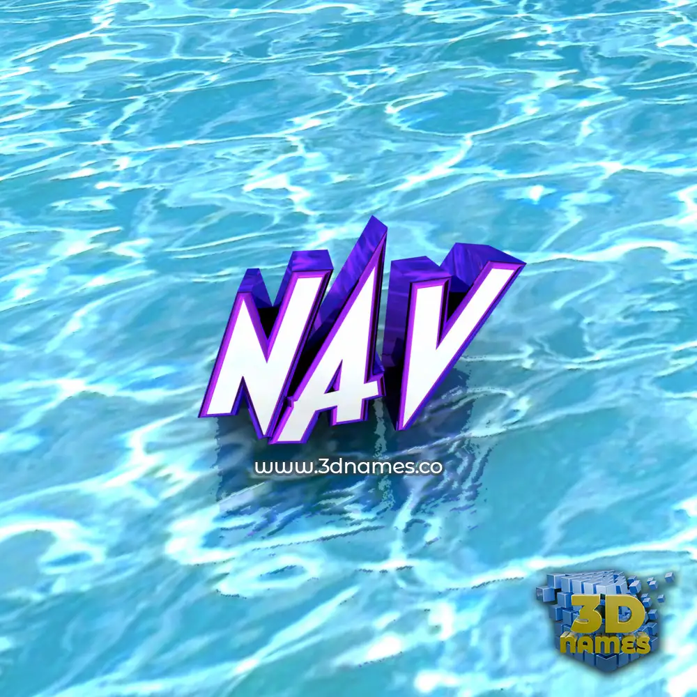 nav in Water style - 3D name wallpaper