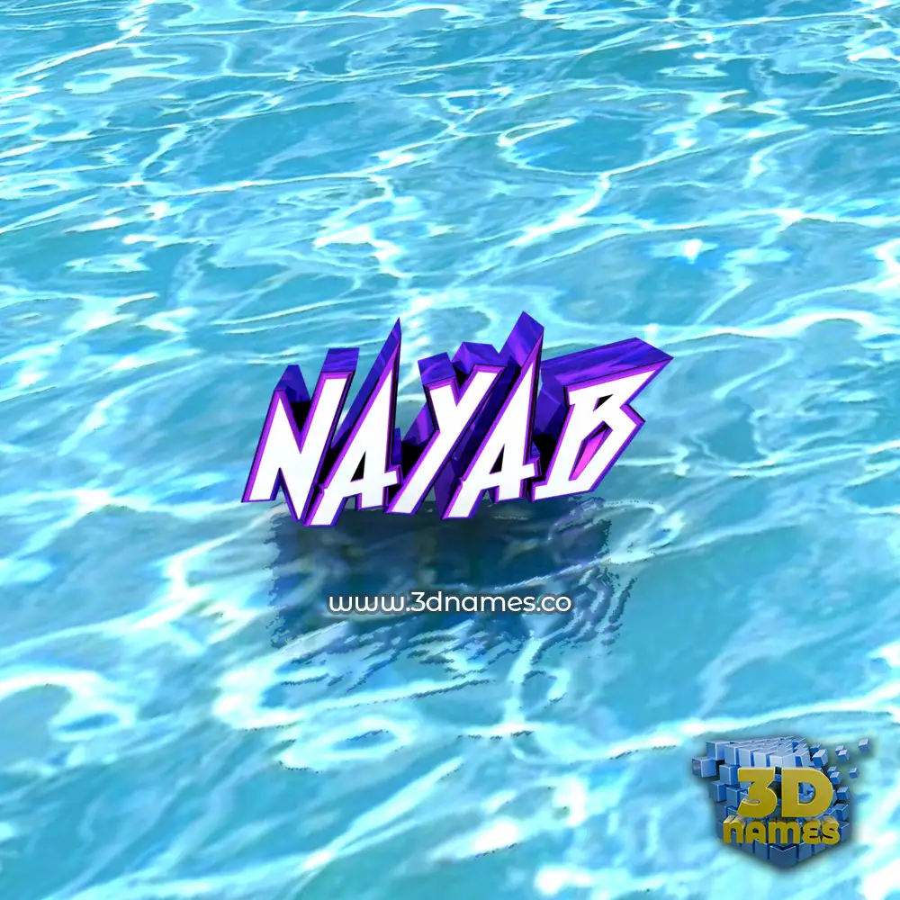 nayab in Water style - 3D name wallpaper