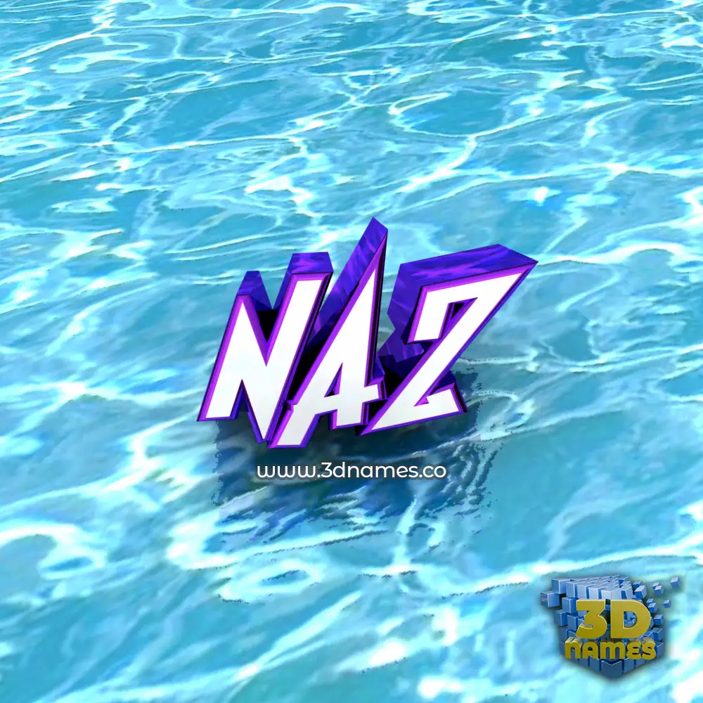naz in Water style - 3D name wallpaper