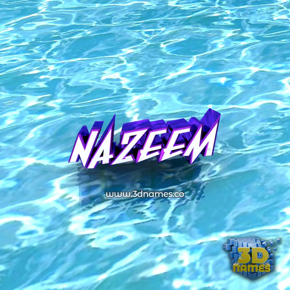 nazeem in Water style - 3D name wallpaper