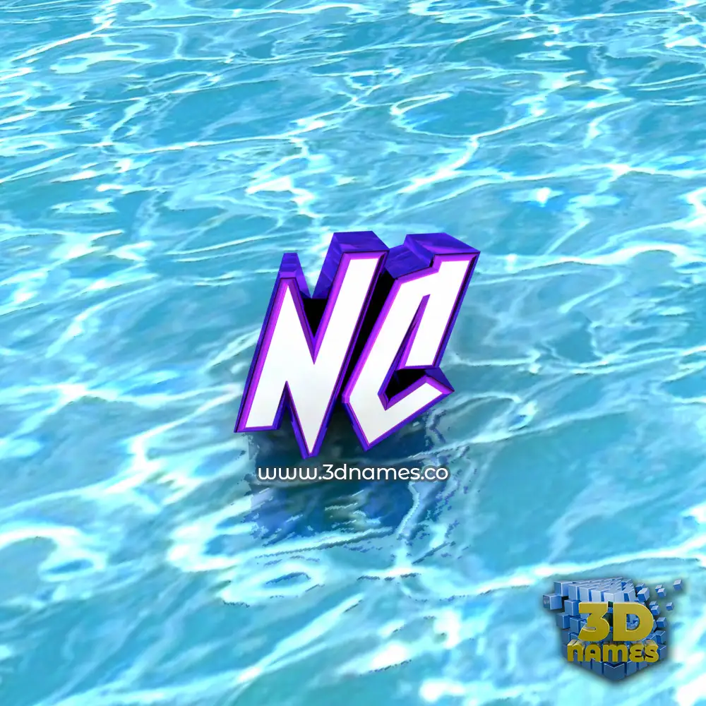 nc in Water style - 3D name wallpaper