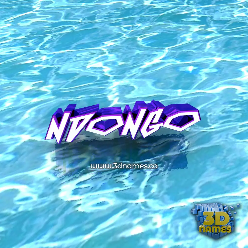ndongo in Water style - 3D name wallpaper