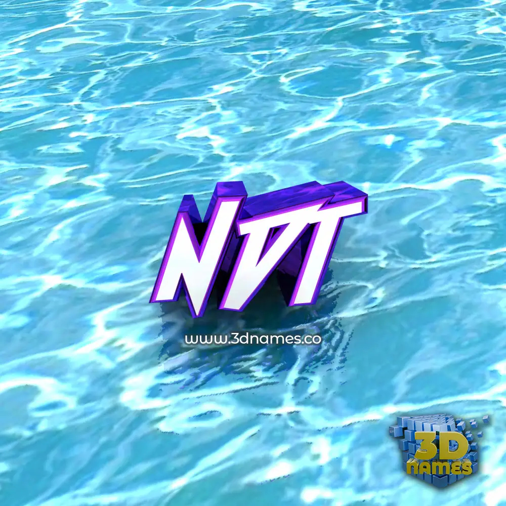 ndt in Water style - 3D name wallpaper