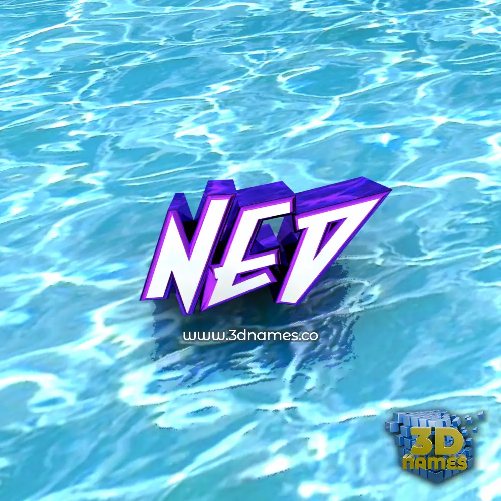 ned in Water style - 3D name wallpaper