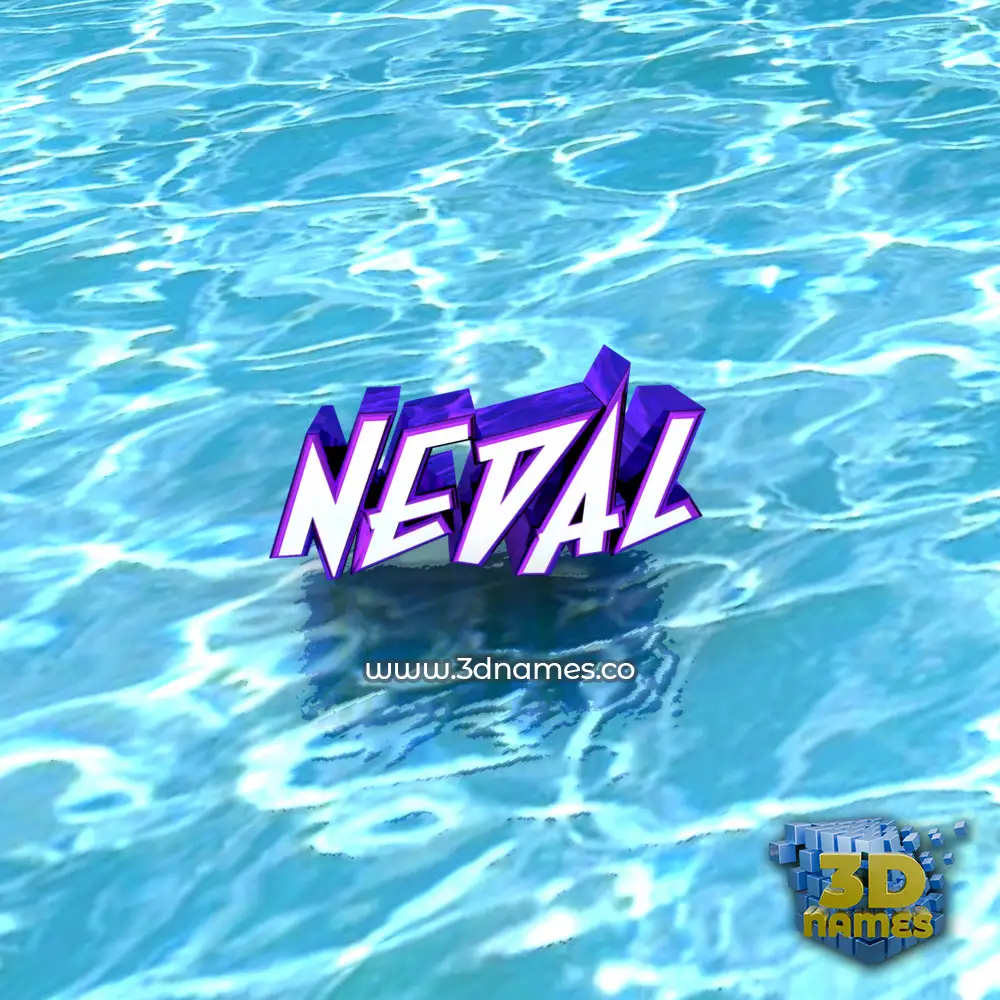 nedal in Water style - 3D name wallpaper