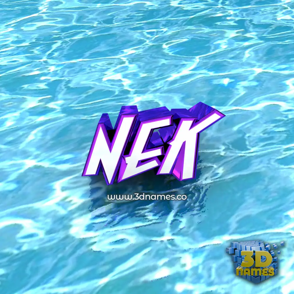 nek in Water style - 3D name wallpaper