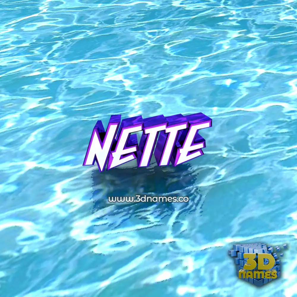 nette in Water style - 3D name wallpaper