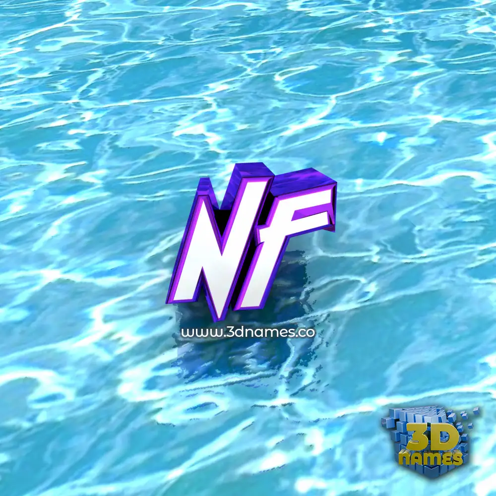 nf in Water style - 3D name wallpaper