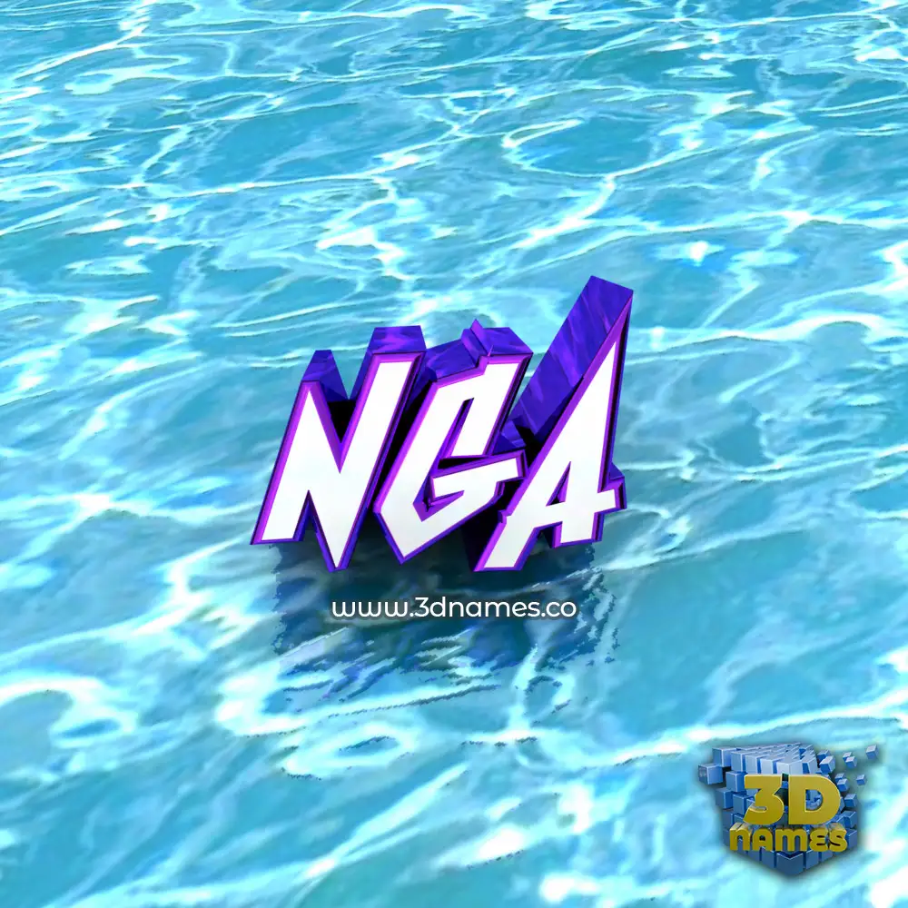 nga in Water style - 3D name wallpaper