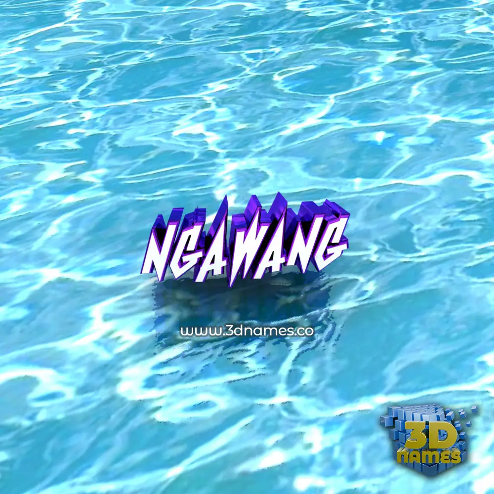 ngawang in Water style - 3D name wallpaper
