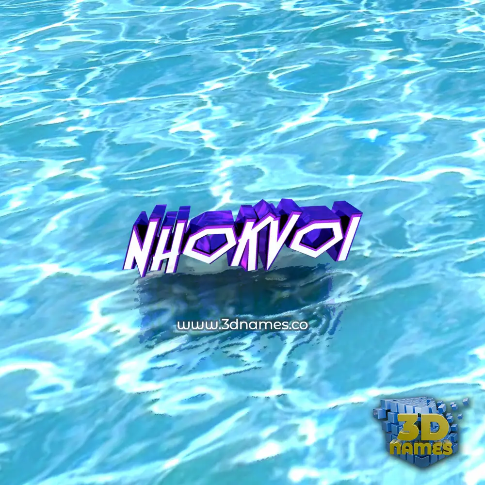 nhokvoi in Water style - 3D name wallpaper