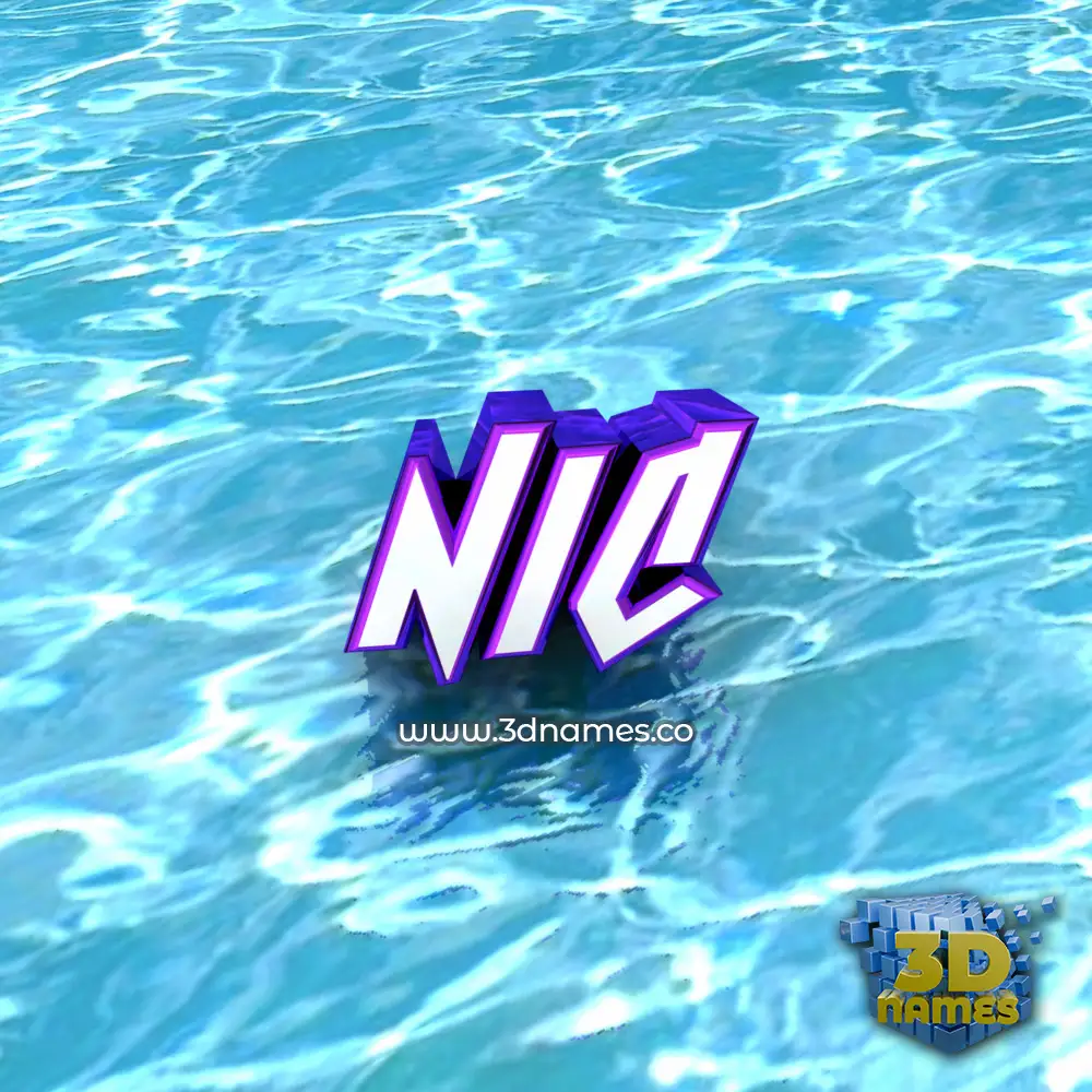 nic in Water style - 3D name wallpaper