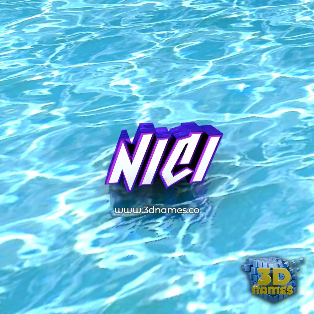 nici in Water style - 3D name wallpaper