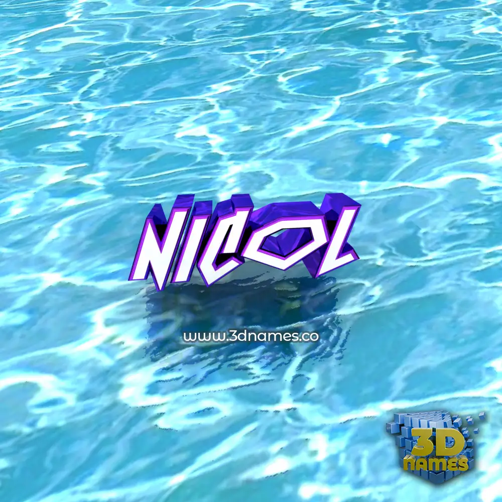 nicol in Water style - 3D name wallpaper