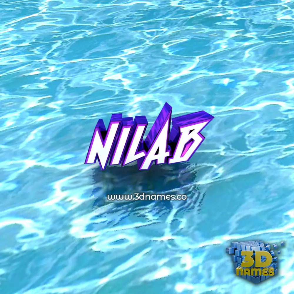 nilab in Water style - 3D name wallpaper