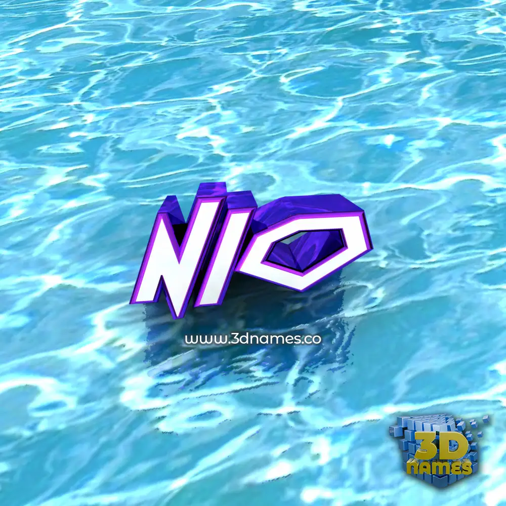nio in Water style - 3D name wallpaper