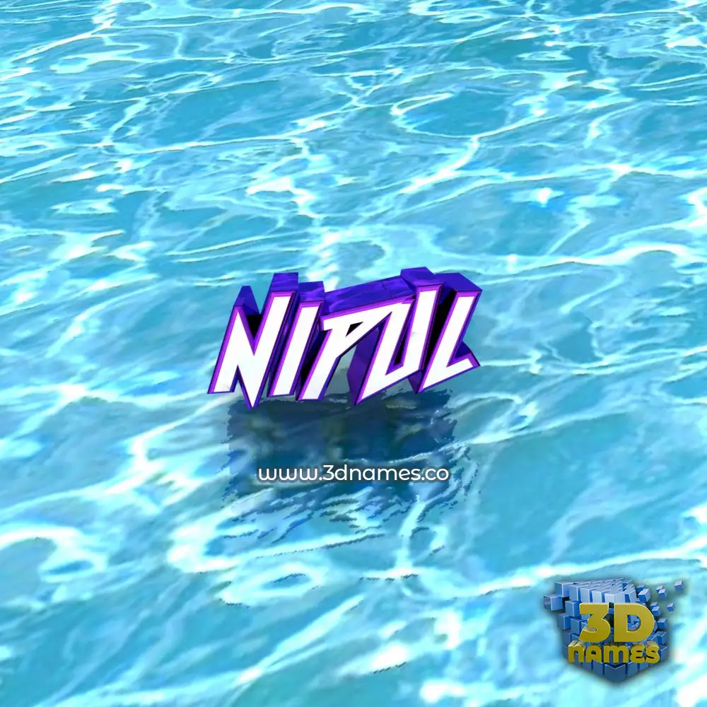 nipul in Water style - 3D name wallpaper