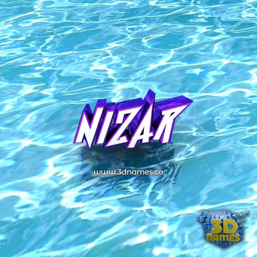 nizar in Water style - 3D name wallpaper