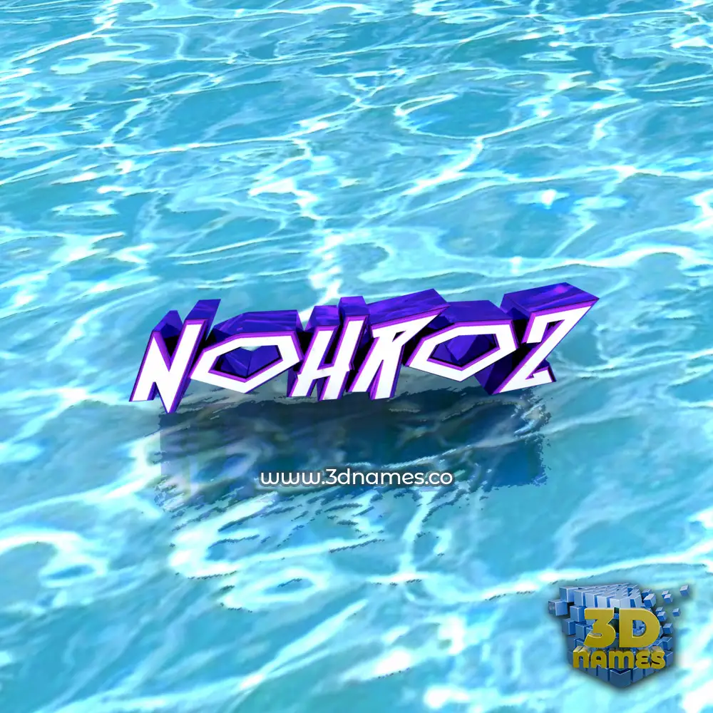 nohroz in Water style - 3D name wallpaper