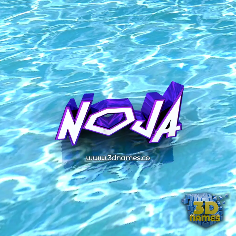noja in Water style - 3D name wallpaper