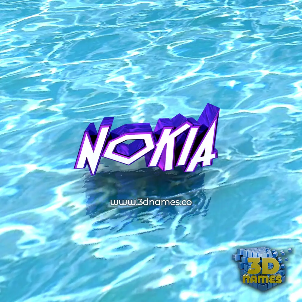 nokia in Water style - 3D name wallpaper