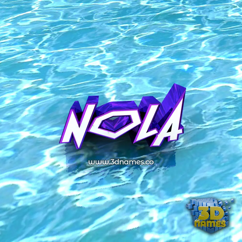 nola in Water style - 3D name wallpaper