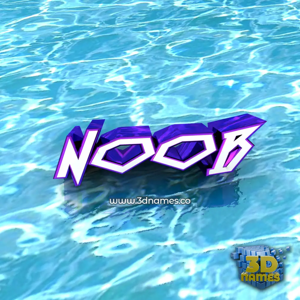 noob in Water style - 3D name wallpaper