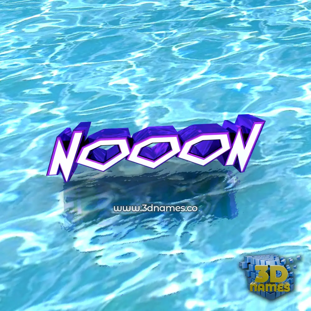 nooon in Water style - 3D name wallpaper