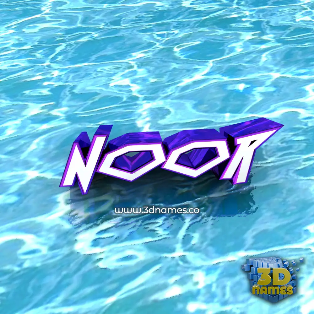 noor in Water style - 3D name wallpaper