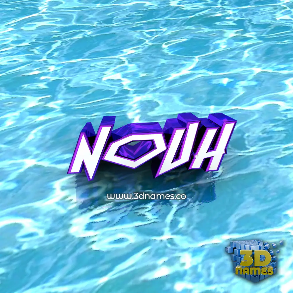 nouh in Water style - 3D name wallpaper