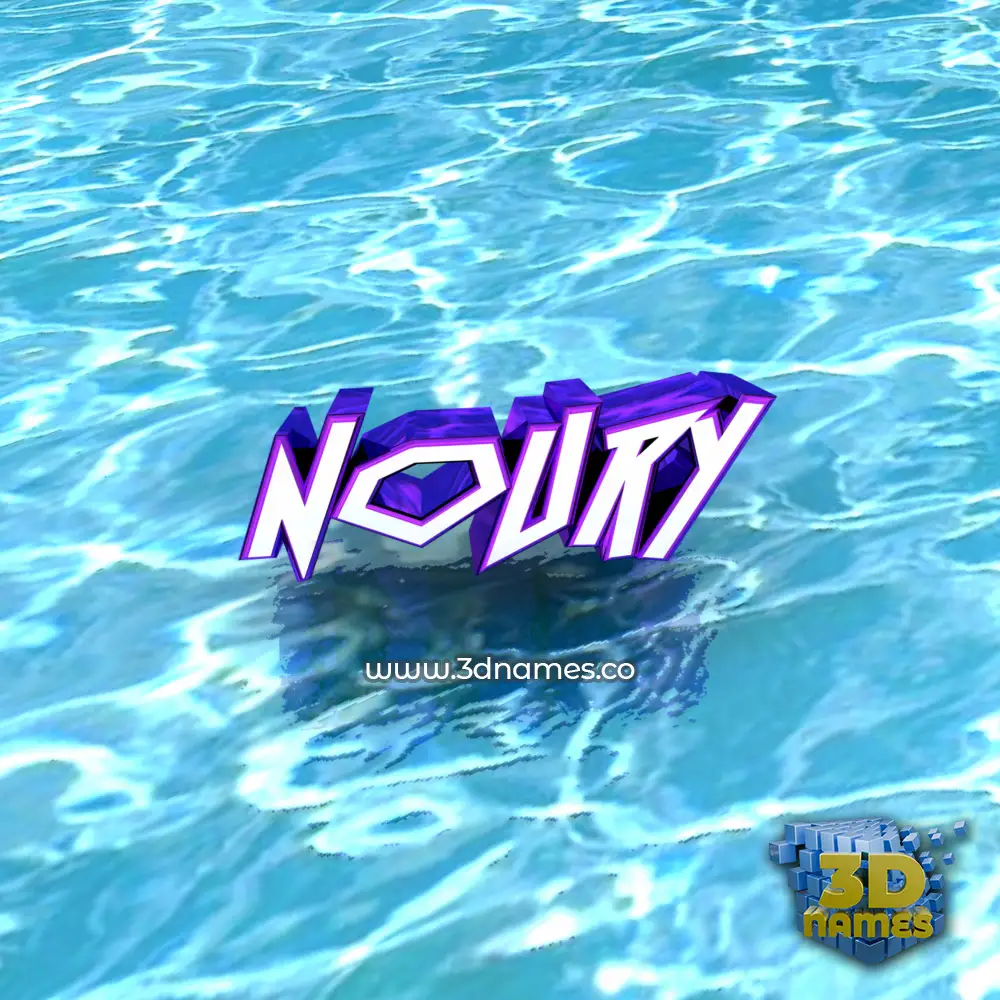 noury in Water style - 3D name wallpaper