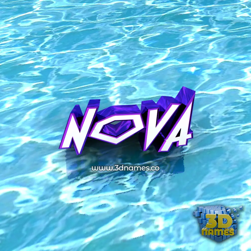 nova in Water style - 3D name wallpaper
