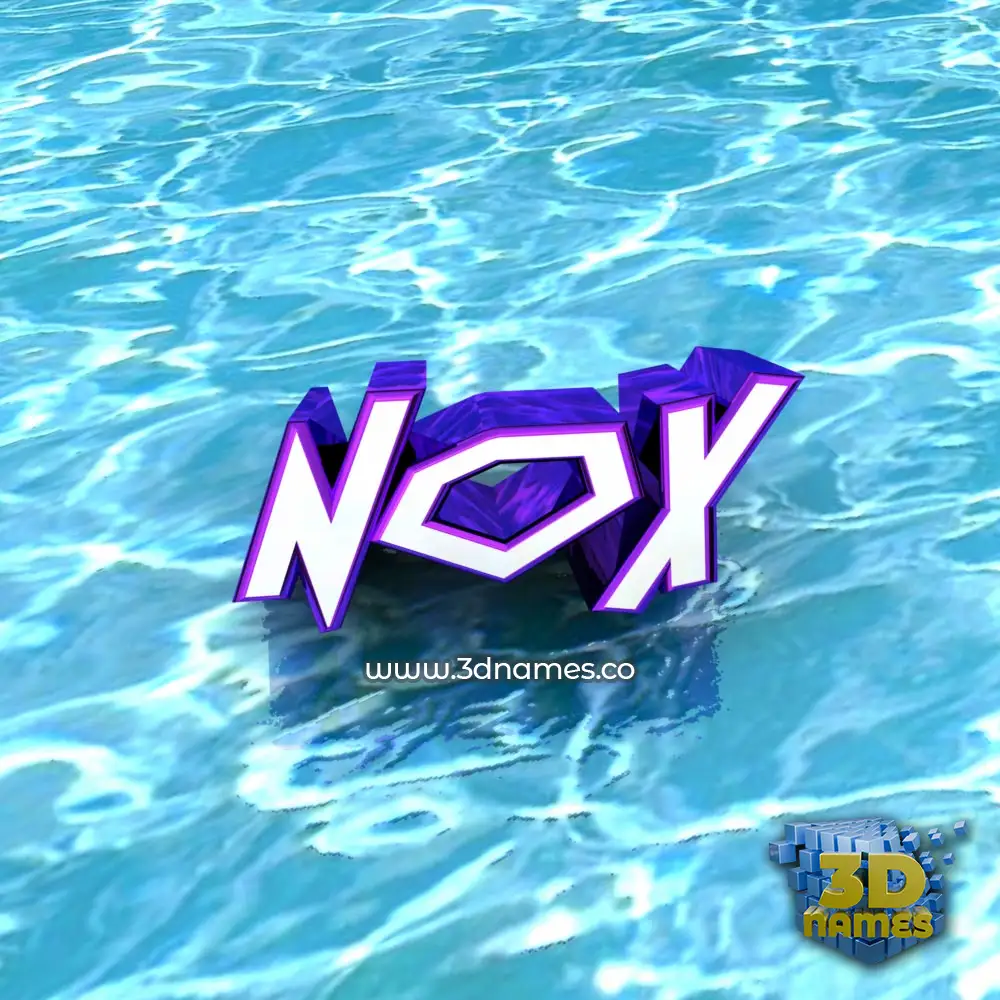 nox in Water style - 3D name wallpaper
