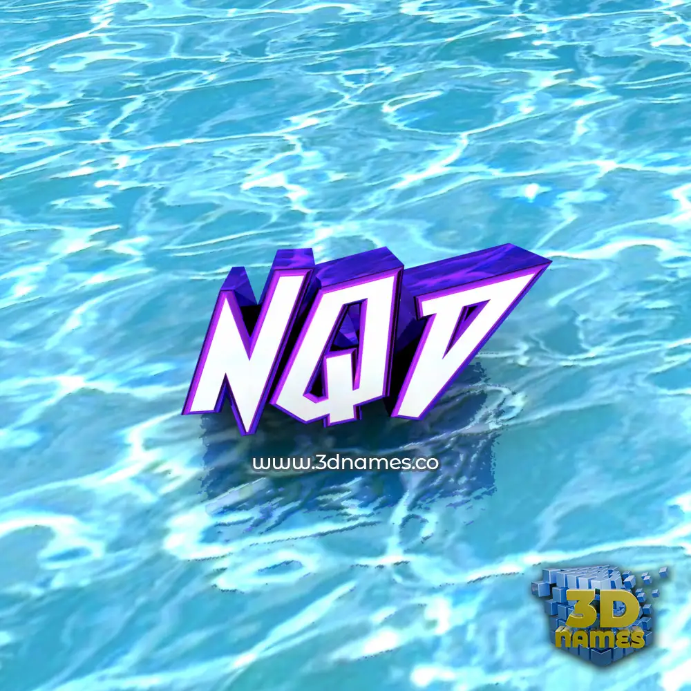 nqd in Water style - 3D name wallpaper