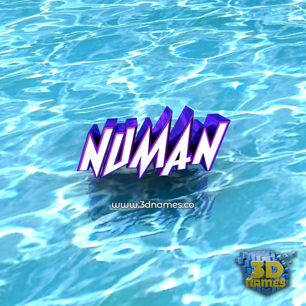 numan in Water style - 3D name wallpaper