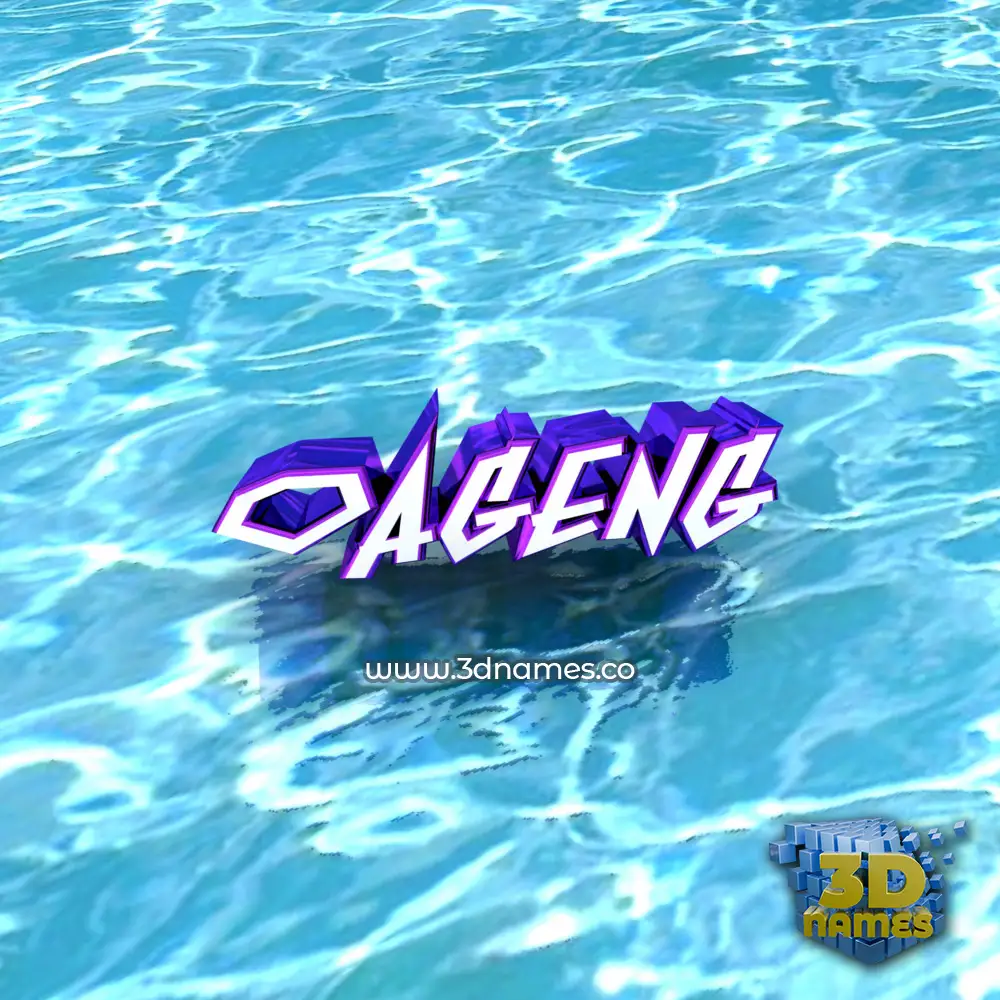 oageng in Water style - 3D name wallpaper