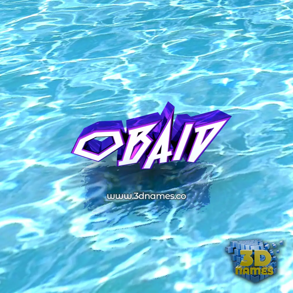 obaid in Water style - 3D name wallpaper