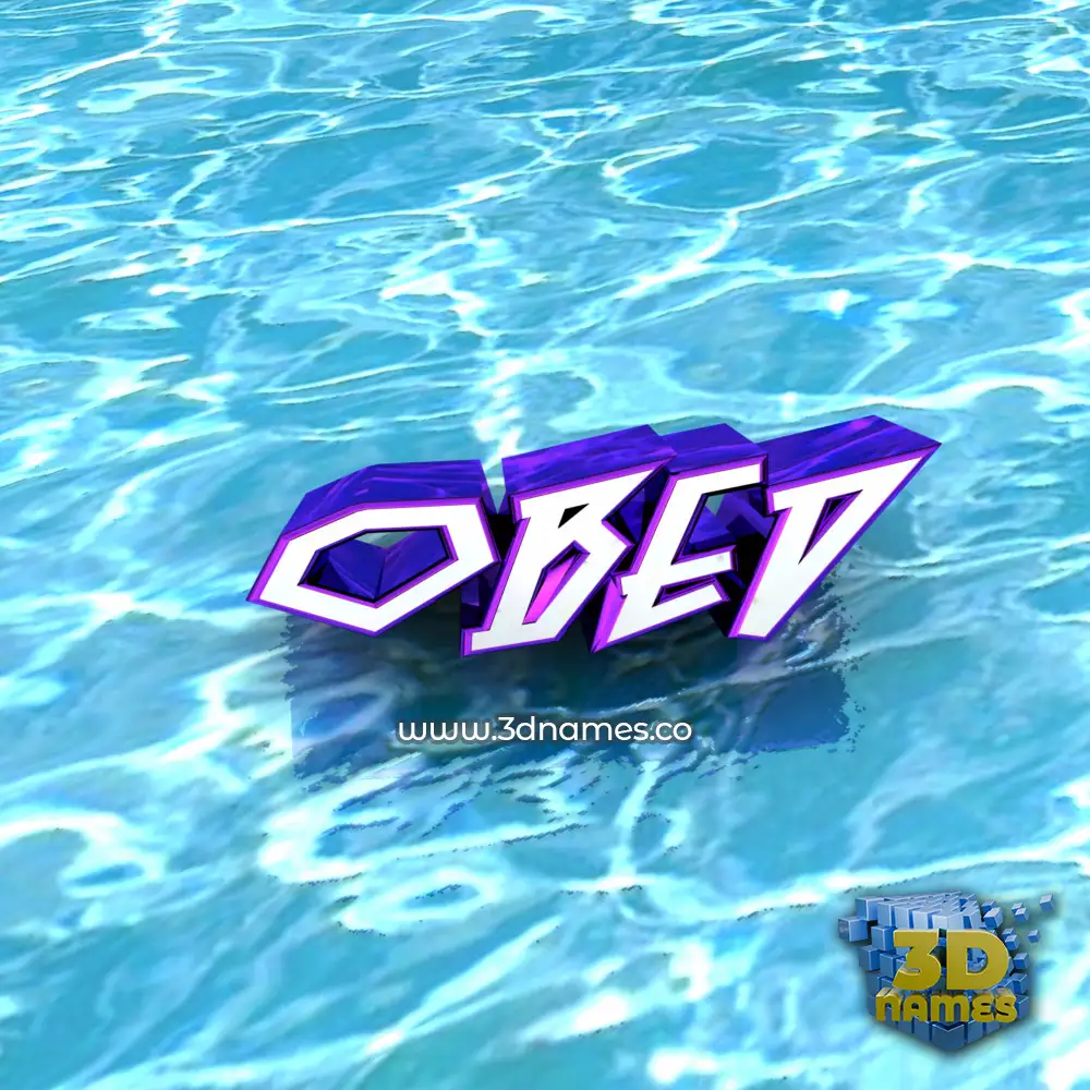 obed in Water style - 3D name wallpaper