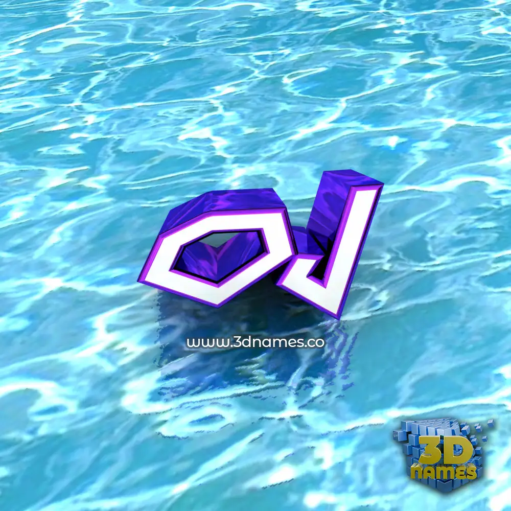 oj in Water style - 3D name wallpaper